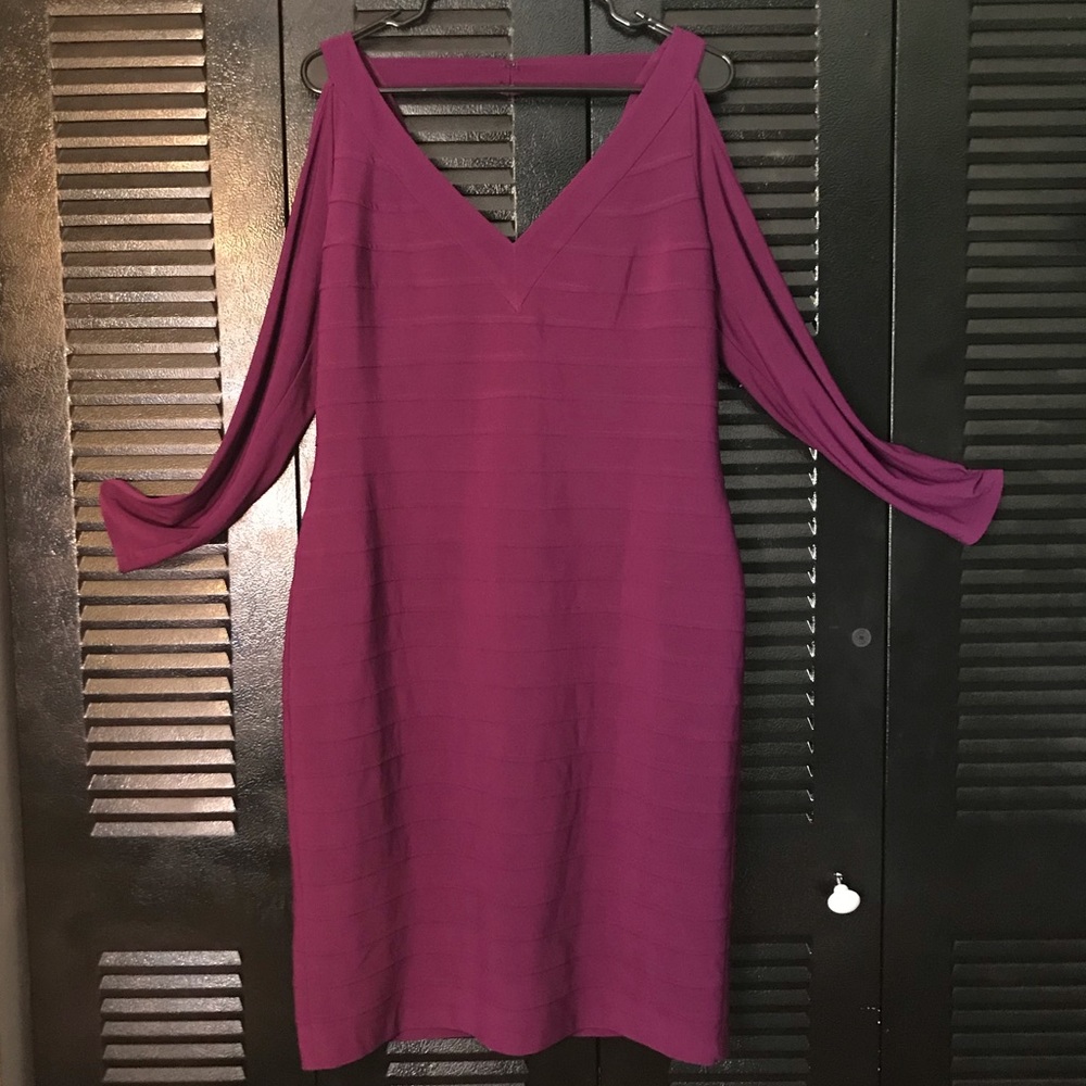 Purple Cold Shoulder Dress